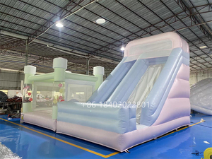 Màu xanh và đỏ <span class=keywords><strong>Inflatable</strong></span> bounc lâu đài với <span class=keywords><strong>Inflatable</strong></span> trượt Combo nhảy lâu đài cho trẻ em bouncy nhà với bóng rổ Hoops - Product Image 5