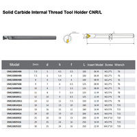 Solid Carbide CNR/L Internal Thread Tool Holder OEM High Precision ISO9001 Certified Small Deep Hole Threading Bar for CNC Lathe