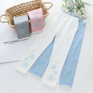 <span class=keywords><strong>Leggings</strong></span> in cotone da ragazza, Slim Fit, abbigliamento per bambini primavera e autunno, pantaloni da bambino, pantaloni lunghi <span class=keywords><strong>bambina</strong></span> con strass - Product Image 3