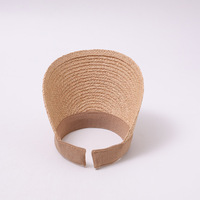 Chapeau de soleil en raphia à bord large, style bandeau, respirant et polyvalent pour la plage et les vacances d'été
