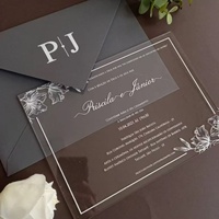 Invitations de mariage personnalisées en acrylique, service de conception rapide, production d'échantillons rapide disponible