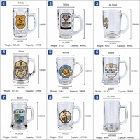 Verres à bière classiques en verre transparent de 13 oz, prêts à être expédiés, avec logo et emballage personnalisés, faible MOQ, écologiques et réutilisables, en stock
