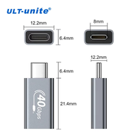 Adaptateur USB C vers USB C ULT-unite prêt à être expédié, type CM/CF, prend en charge USB PD3.1 48V 5A 40Gbps USB4