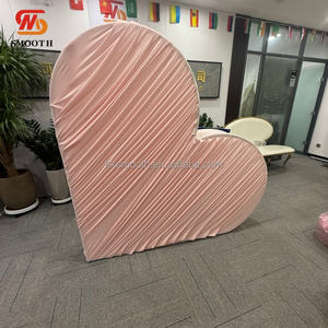 อุปกรณ์จัดงานแต่งงานใหม่สวยหรู ซุ้มโลหะหุ้มผ้าสีชมพู รูปหัวใจ ฉากหลังงานแต่งงาน - Product Image 2