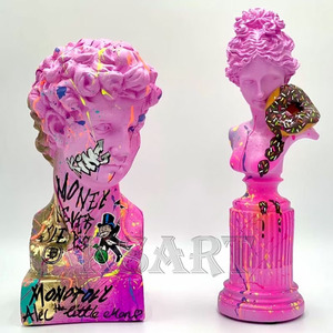 Le <span class=keywords><strong>Sculture</strong></span> Creative Pop Art di Venere e <span class=keywords><strong>David</strong></span> in Rosa Sono Adatte per Ornamenti Domestici, Eleganti e Uniche - Product Image 1
