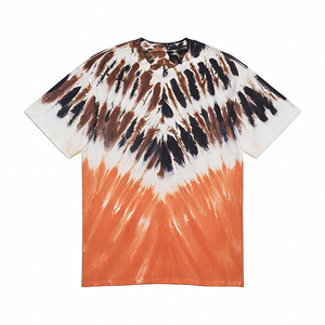 T-shirt pour homme en coton 100% tricoté, 180g, respirant, écologique, à motifs géométriques tie-dye, coupe décontractée, personnalisable - Product Image 4