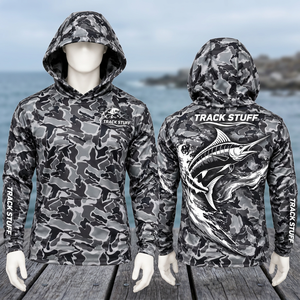 Custom Logo Camo Long Sleeve Fishing Hoodie Quick Dry UPF 50 Spandex Polyester Men's Fishing <b>Shirt</b> - Product Image 6
