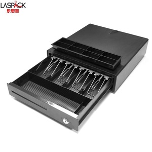 LASPACK Tiroir-caisse 13 pouces avec 4 compartiments billets et 8 compartiments pièces, tiroir-caisse métallique pour PDV, verrouillage à clé et interface RJ11 pour magasin de détail - Product Image 2