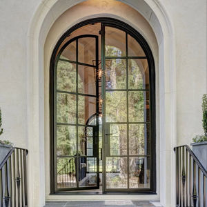 Puerta Francesa de Acero con Doble Acristalamiento y Aislamiento Térmico WLS de 72*96 Pulgadas, Puertas de Entrada Frontales para Apartamento - Product Image 3