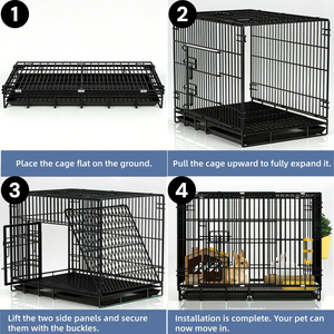Jaula Transportadora Plegable de Alambre Metálico de Acero Inoxidable para Mascotas, Jaula Grande para Perros, Venta al por Mayor del Fabricante - Product Image 5