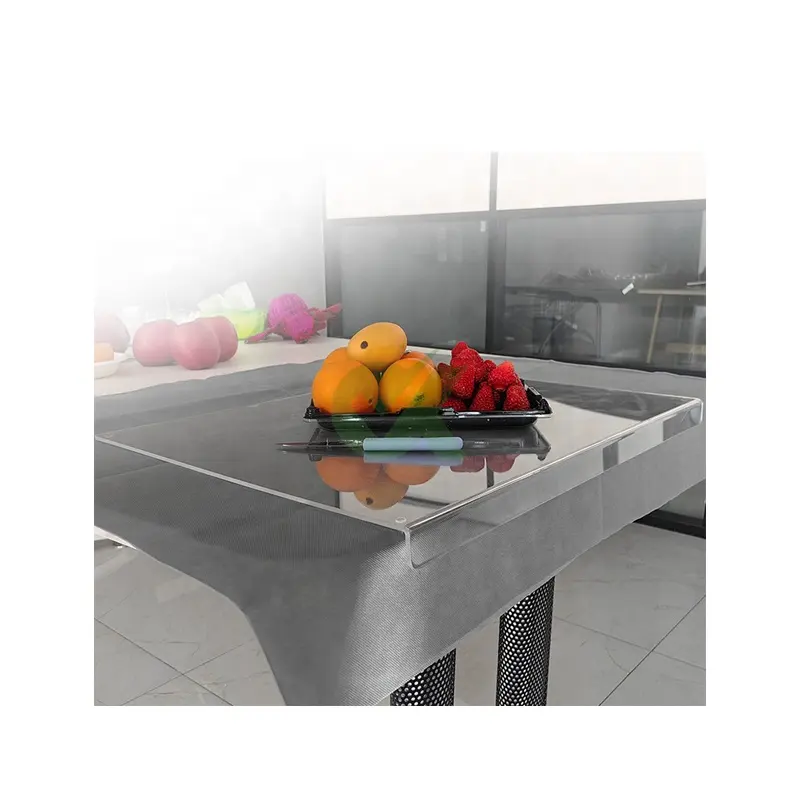 Grandes planches à découper en acrylique transparent de 18*24 pouces avec lèvre pour comptoir de cuisine