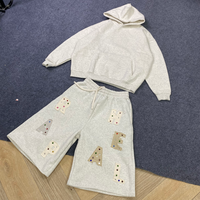 Ensemble homme sweat à capuche oversize en polaire thermique et pantalon de survêtement 3/4 coupe décontractée streetwear