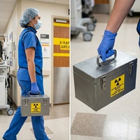Coffre de stockage d'isotopes radioactifs, coffre de stockage doublé de plomb, boîte blindée en plomb haute densité pour le blindage des déchets radioactifs contre les radiations