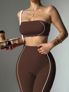 Strapless Breathable Top High Support Sports Bra Hip Lift <strong>Yoga</strong> Pants <strong>Set</strong> for Women Running Fitness Tummy Control - Product Image 2