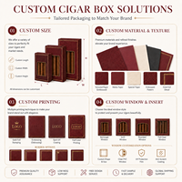 Boîte à cigares de luxe rouge gaufrée avec fenêtre, estampage à chaud doré, emballage en carton premium pour tabac, coffret cadeau pour 4 cigares