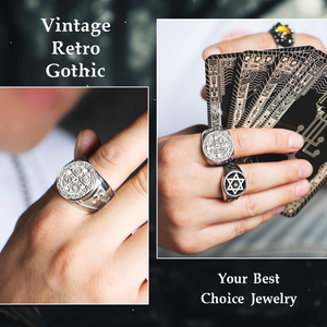 Anillo de Hombre de Acero Inoxidable con Cruz Cristiana de Jesús, Joyería Religiosa de Moda, Insignia de San Benito, Estilo Gótico - Product Image 6