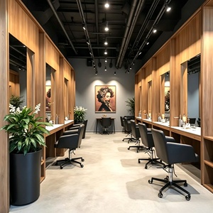 สถานีทำงานร้านตัดผม เฟอร์นิเจอร์ร้านเสริมสวย ออกแบบตกแต่งภายในร้านทำผมตามสั่ง ปรับแต่งห้องได้เต็มรูปแบบ ตกแต่งร้านค้า - Product Image 3