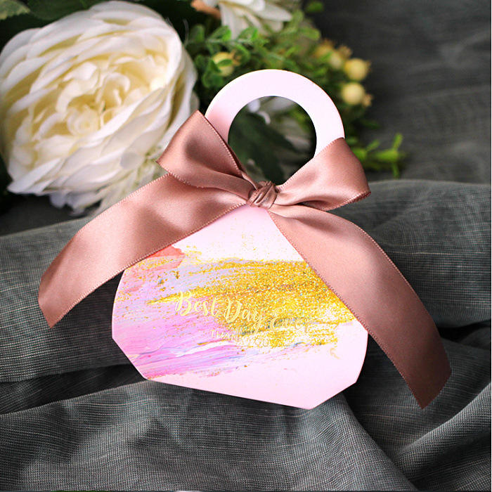 Decorative Handmade Paper Ribbon Unique Box Candy Chocolate Gift Bags ...