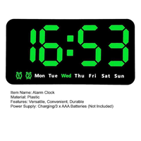 Jam Alarm LED Digital dengan Sensor Kecerahan untuk Kamar Tidur, Dinding, Dapur, Hotel, Meja, Jam Meja