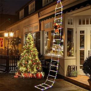 <span class=keywords><strong>Luces</strong></span> <span class=keywords><strong>de</strong></span> Navidad con Papá Noel Subiendo Escaleras, Decoración Navideña para el Hogar, Ventanas, Escaleras, Adornos Navideños 2025 - Product Image 4