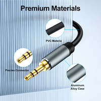 Câble audio coaxial 3,5 mm plaqué or 24 carats, fil d'extension stéréo pour microphone et écouteurs, connecteur mâle vers femelle