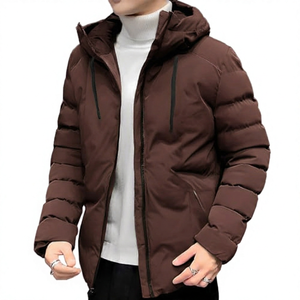 New <b>Men's</b> <b>Hooded</b> Loose Ripped Hole <b>Denim</b> Varsity <b>Jacket</b> Turn-down Collar Button Pocket Casual Clothing Young Winter Plain Dyed - Product Image 3
