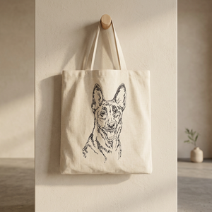 Bolsa de Mano de Lona de Algodón con Bordado Personalizado de Pastor Alemán, Reutilizable, Ecológica, Regalo Personalizado para Amantes de los Perros - Product Image 4