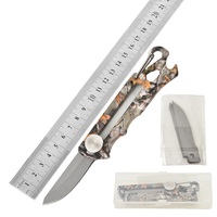 Couteau de camping camouflage à lame coulissante, lame en acier inoxydable remplaçable, multi-outils avec ouvre-bouteille pour le camping et la randonnée