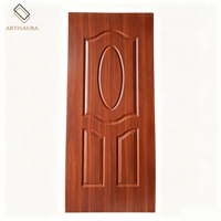 Revêtement de porte moulé en panneau MDF stratifié mélaminé, facile à nettoyer, imperméable, pour portes de chambre d'hôtel