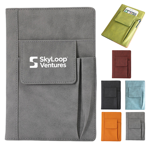 Custom PU Leather Notebook Organizer with Phone Pocket and Pen Holder Business <b>Journal</b> for Office Meetings Corporate Gifts - Product Image 1