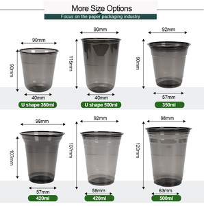 Disposable Clear Plastic <b>Cups</b> Dome Flat Lids Custom Logo Silk Screen Printed 90mm Black PP Hard <b>Cups</b> for Hot/<b>Cold</b> Bubble Tea - Product Image 6