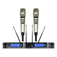 SKM9000 mikrofon UHF nirkabel, mikrofon profesional 2 Emas genggam dengan saluran musik untuk penggunaan Studio