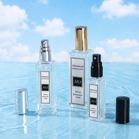 Vente flash - Flacon de parfum carré transparent rechargeable avec étiquettes personnalisables, 5 ml, 10 ml, 15 ml, 20 ml, 30 ml, 100 ml, avec bouchon pulvérisateur à vis