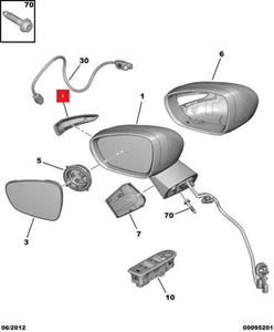Aplicable a las Luces Laterales de los Retrovisores de Peugeot 408 (Modelo <span class=keywords><strong>2013</strong></span>) Citroën C5 C6 y C4L 1609061880 1609061780 - Product Image 5