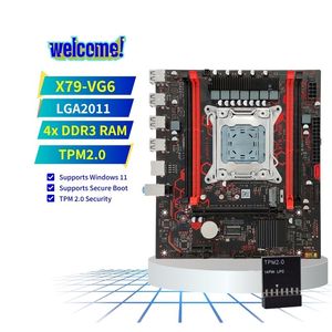 เมนบอร์ดไมโคร-ATX สำหรับเดสก์ท็อป X79-VG6ใหม่ LGA2011 <span class=keywords><strong>DDR3</strong></span> 4X 1866MHz M.<span class=keywords><strong>2</strong></span> SSD SATA3.0 TPM สล็อต PCIeX16 USB2.0สำหรับ Windows11 - Product Image 1