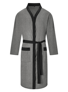 Accappatoio in Spugna a Maniche Lunghe con Doppia Tasca, Vestaglia Casual da Uomo, Abbigliamento per Casa - Product Image 3
