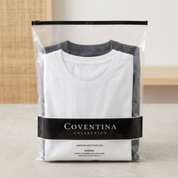 Sacs en plastique personnalisés avec fermeture éclair, mats et givrés, refermables, pour emballage de sous-vêtements et t-shirts avec logo imprimé sur mesure