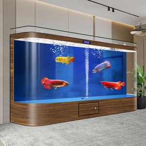 Nieuw groot gebogen visaquarium met verborgen zuurstoftoevoer aan de bodem, groot ecologisch <span class=keywords><strong>aquarium</strong></span> voor woonkamer & wandmontage - Product Image 3