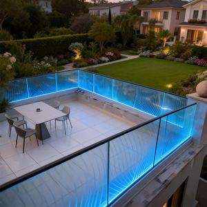 Corrimão de Vidro LED para Projetos de Apartamentos e Vilas, Corrimão para Varanda, Terraço, Corrimão Externo, Corrimão em Canal U, Cerca de Vidro para Piscina - Product Image 1