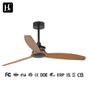 Modern LED <b>Ceiling</b> <b>Fan</b> 3 Solid Wood Iron Blades 6-Speed <b>Remote</b> <b>Control</b> Noiseless Reversible DC Motor Warranty for Living - Product Image 4