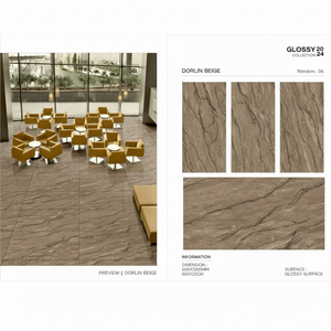 กระเบื้องหินอ่อนมันวาวขนาด600x1200กระเบื้องบุผนังพื้นเซรามิกพอร์ซเลนการออกแบบที่ทันสมัยห้องครัวห้องนั่งเล่นห้องอพาร์ทเม้น - Product Image 1