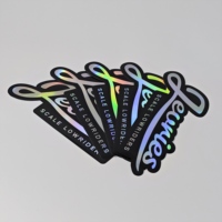 Autocollants holographiques personnalisés, découpe sur mesure, impression de logo de marque, vinyle imperméable pour les entreprises, cosmétiques, emballages de bougies, autocollants de scellage