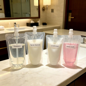 Hot Sale Eco Friendly 100ml Transparent Squeeze Spout Pouch Lightweight Empty <b>Bag</b> For Travel Body Wash Lotion <b>Packing</b> - Product Image 1