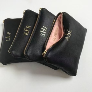 Bolsa de Cosméticos de Cuero PU Suave, Impermeable, para Mujer, con Cierre y Logotipo Personalizado - Product Image 2