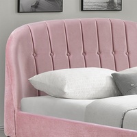 Willsoon New Store Lit King-Size au design moderne Tissu velours rose avec panneau en bois Rembourrage souple pour meubles de maison