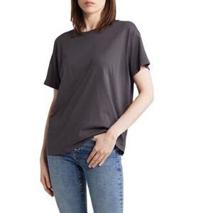 Precio al por mayor de alta calidad 100% algodón camiseta en blanco mujeres logotipo personalizado impresión Casual de gran tamaño corto exportación listo BD - Product Image 2