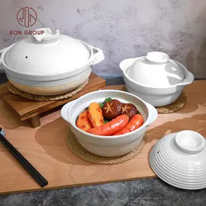 Großhandel heißer Verkauf weiße Restaurant Suppe Hoch temperatur runde Set Auflauf Keramik Tontöpfe zum Kochen Kochgeschirr
