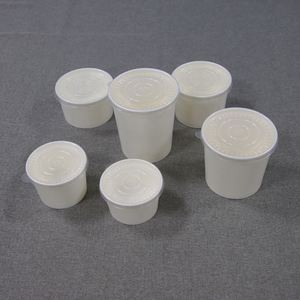 Logo personnalisable, fournit un échantillon de couvercle transparent, seau à soupe blanc biodégradable, boîte à lunch jetable, gobelet en papier alimentaire - Product Image 2