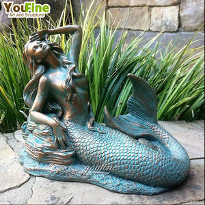 YOUFINE - Escultura <span class=keywords><strong>de</strong></span> Bronce <span class=keywords><strong>de</strong></span> Dos Sirenas <span class=keywords><strong>de</strong></span> Tamaño Real para Jardín Exterior, Fuente <span class=keywords><strong>de</strong></span> Agua - Product Image 3