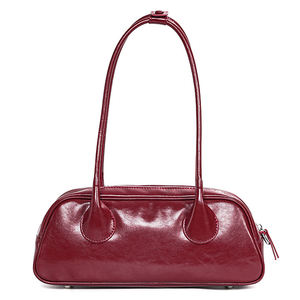 Elegantes Bolsos de Hombro Vintage de Moda 2025 para Mujer, Bolsos Bowling de Cuero Genuino con Logotipo - Product Image 1